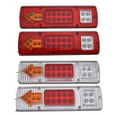 Pair 24V 19 LED Car Trailer Truck Tail Light Rear Brake Reverse Turn Signal Lamp