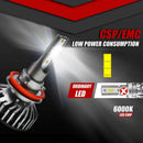 TXVSO8 2Pcs Lamp Led Mini Car Headlight Bulbs Cob Chip Kit 6000K Headlamps