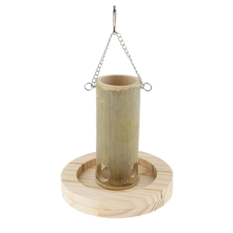 Natural Cylinder Shape Bird Feeder Innovative Automatically Pet Feeder