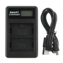 LP-E6 Battery Dual Slot Charger LCD USB Input For Canon EOS 80D 70D 60D 6D 5D