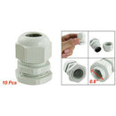 10 Pcs PG13.5 White Plastic Waterproof Connectors Cable Glands H4Q4
