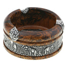 Leopard Print Creative Solid Wooden Ashtrays Round Thailand Style Ashtrays