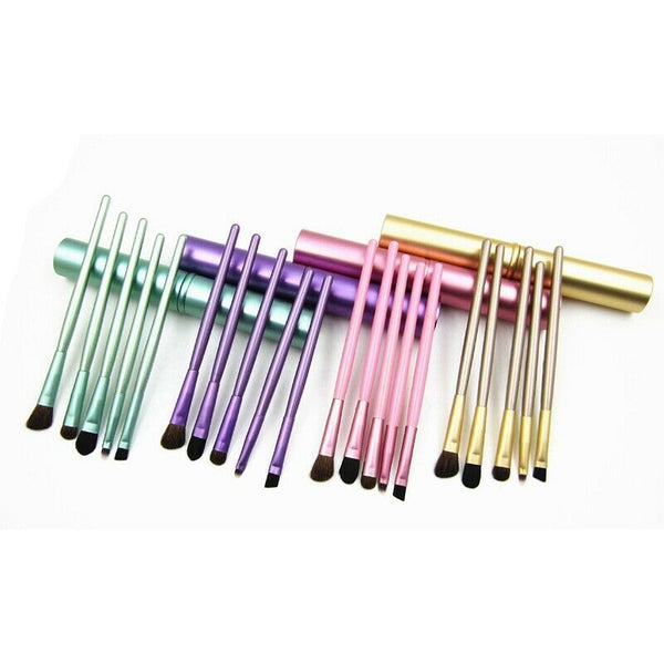 5Pcs Travel Portable Mini Eye Makeup Brushes Set Reals Eyeshadow Eyeliner E I3H7