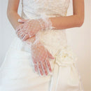 Ladies Gorgeous Wedding bridal ivory white satin Lace Diamonte gloves Hot