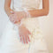 Ladies Gorgeous Wedding bridal ivory white satin Lace Diamonte gloves Hot