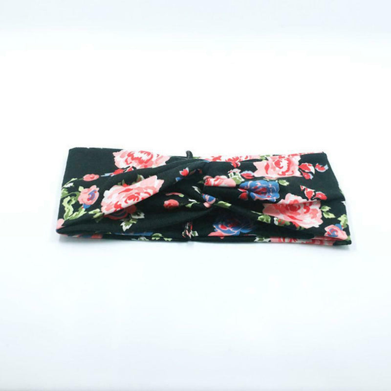 6pcs Women Elastic Headband Printed Hair Band Knotted Headdress Headwear A