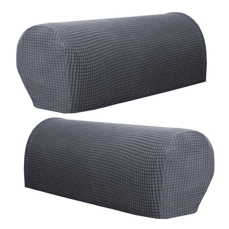 4Pcs Two Grey Anti-slip Couch Sofa Armrest Covers Slipcovers Protector