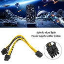 20cm 6 Pin to Dual 8 Pin PCI Power Splitter Cable VGA PCI Express Adapter