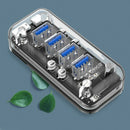 1X(ORICO Desktop Transparent USB 3.0 HUB 4 Ports 5Gbps High Speed HUB With