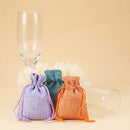 10Pcs Small Burlap Jute Hessian Wedding Favor Gift Candy Bags Drawstring Pouches
