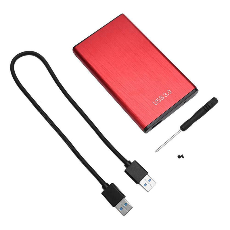USB 3.0 Hard Disk Case External Enclosure Box for 2.5 inch HDD SSD (Red)