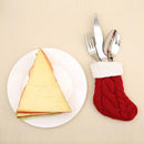 6pcs/Set Christmas Tableware Cover Spoon Fork Knitwear Sock Storage Decor