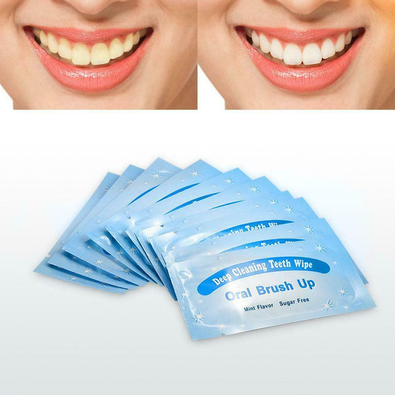 50pcs Dental Oral Brush Up Finger Teeth Wipes Whitening Deep Clean Oral Care