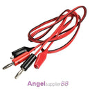 1 Pair Alligator Testing Cord Lead Clip to Banana Plug for Multimeter Test