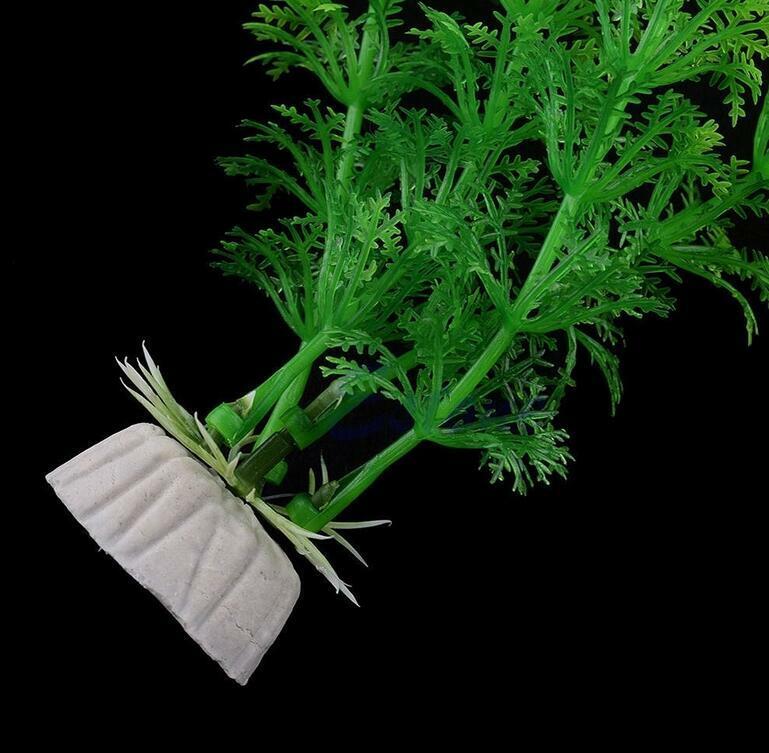 13" Cute Green Artificial Plastic Plant Grass Fish Tank Aquarium Ornament Decor