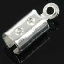 100pcs Necklace/Cord Crimp End Tips with Loop 7.5x5.2mm Z4G7