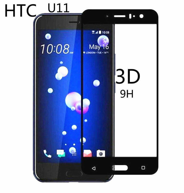 For HTC U11 Ultra Thin Transparent Soft TPU Protective Case Cover+Tempered Glass