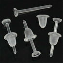 50pcs Clear Plastic Stem Rubber Anti-Allergy Ear Stud Replacement Earring
