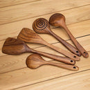 Wooden Spoons, Wooden Spoons for Cooking, 5-Piece Reusable Wood Kitchen UtenH5F9