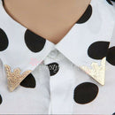 2Pairs Retro Antiqued Punk Metallic Blouse Shirt Metal Collar Clips Wing Tips