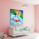 5D Full Drill Diamond Painting Kit Ski Dog Rhinestone Handicraft Mosaic