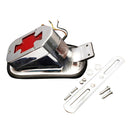 Motorcycle Rear Brake Taillight Red Chrome 12V Universal Cross Pattern
