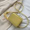 Leather Women Messenger Bag Mini Square Shoulder Satchel Handbags (Yellow) A
