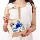 Natural Dry Flower Gift Box DIY Wooden Rectangular Gift Box in Glass - 12 x