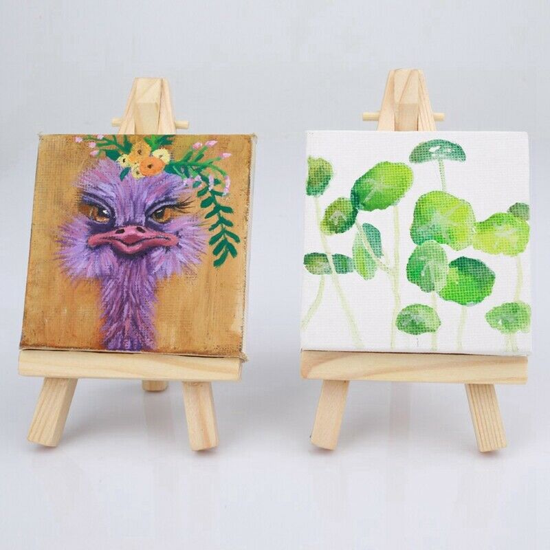 10 Sets Mini Display Easel With Canvas 8X8Cm Wedding Table Numbers Painting K2K6