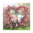 5D DIY Full Drill Diamond Painting 2 Heart Pigs Cross Stitch Embroidery Kit