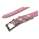 Pink PU Leather Dogs Cats Pets Puppy Neck Safety Collars XS