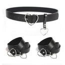 Women Leather Metal Buckle Belt Waistband Heart Shape Valentines Gift Black CA