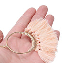 1 Pair Of Ladies Round Earrings Long Drop Earrings With Tassels Earrings Pi R3N1