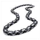 Jewelry Men Necklace, Stainless Steel wide Biker King Chain Necklace, Black