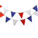 12 Flags White Red Blue Flag Banner Pennant Wedding/Birthday Party Decor
