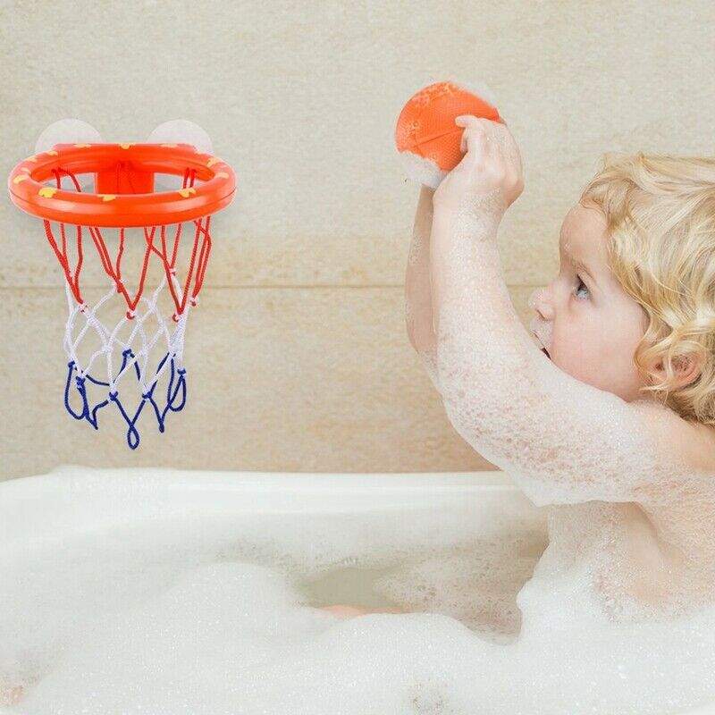 Bath Toys Fun Basketball Hoop Balls Playset For Boys Girls Bathtub Game Edu P8V1