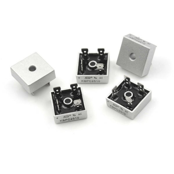 5PCS 25A 1000V Metal Case Bridge Rectifier KBPC2510 Gw