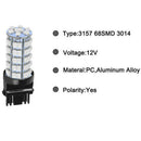 2Pcs Yellow 3157 3156 Car Reverse Light Backup 68-SMD LED Bulb Lights  OZ