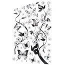 Black Flower Vine And Butterflies Wall Stickers, Wall Decoration N2P5