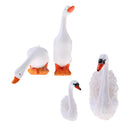 4pcs Realistic Swan and Ducks Animal Statues Lawn Ornaments for Outdoor Indoor
