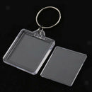20pcs Flower/Square Blank Insert Photo Picture Frame Split Ring Keychains