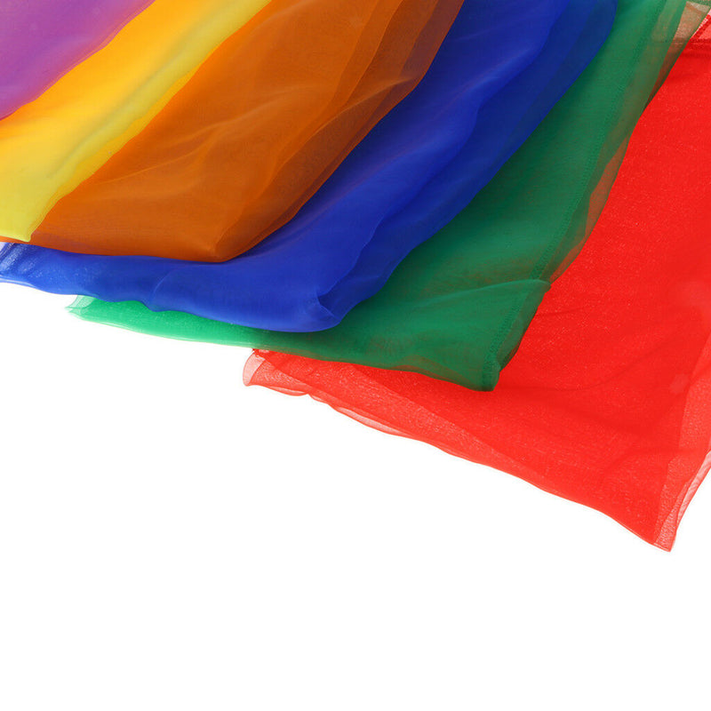 6x Multi-Color Square Juggling Dance Scarfs Magic Tricks Props for Kids