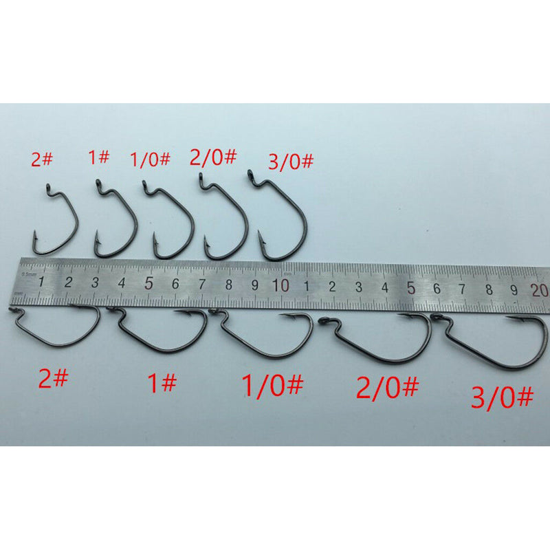 100 Pieces Fishing Hooks Wide Belly Crank Hooks Hooks Set Fishing Tackle
