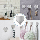 12 Pack Adhesive Hooks, Heart Shape Seamless Sticky Hooks, Heavy Duty Stain W9E3