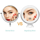 10X Magnifying Makeup Vanity Mirror Portable with LED Light Suction Cup 360 G7M4