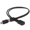 Mini USB 2.0 Female To Dual 2 Male Splitter Cable Y Extension Charger Adapte@