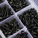 500pcs M3 Black Carbon Steel Pan Head Round Head Self Tapping Screw Set DUP