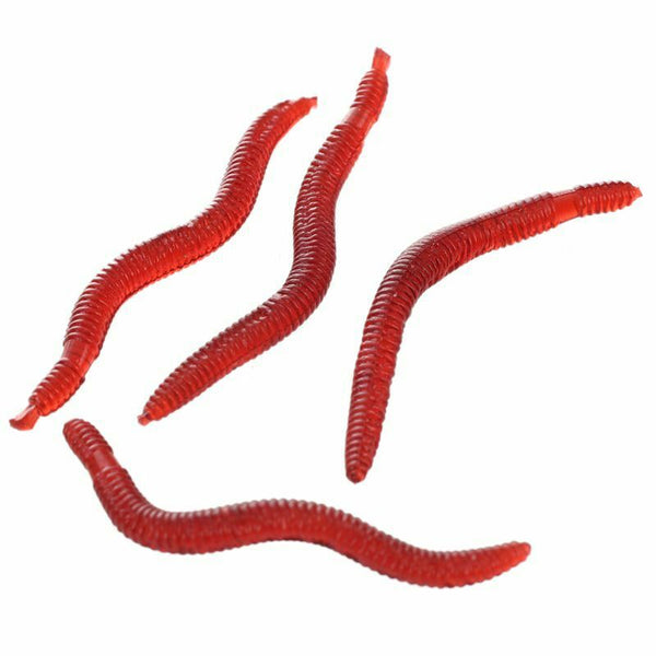 50Pcs/ earthworm plastic lures Artificial Fishing Bionic soft Lures red wor