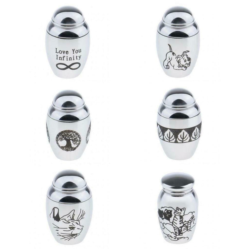 4 Pieces Stainless Steel Cremation Urn Memorial Jar Tree Of Life Love You