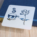 Coffee Flower Lace Hollow Ruler Template DIY Photo Album Diary Drawing Tool